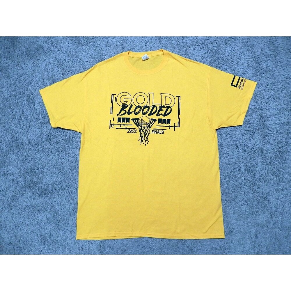 Golden State Warriors Gold Blooded 2022 Finals SGA Hewlett Packard t-shirt sz XL